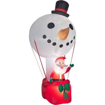 Gemmy Giant Christmas Airblown Inflatable Snowman Hot Air Balloon with Santa, 12 ft Tall