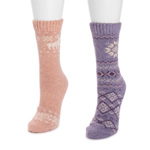 MUK LUKS Women's 2 Pack Wool Socks - 1 of 3