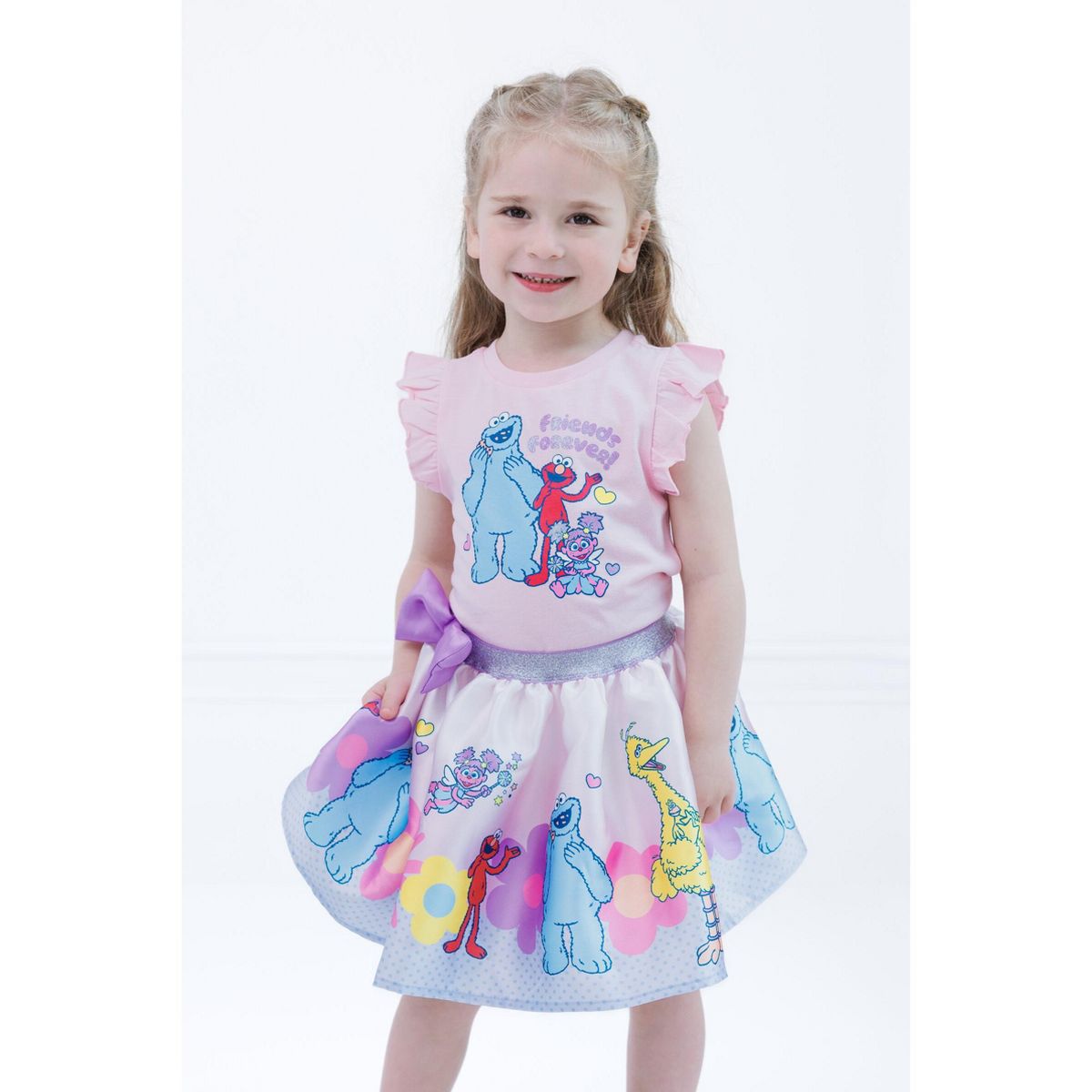Sesame Street Baby Girls Tank Top and Satin Skirt Outfit Set Infant - thumbnail 5