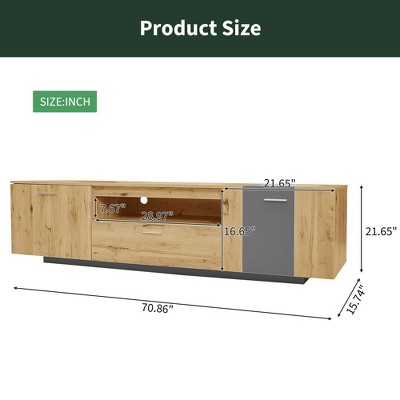 GlasFlength TV Stands and Consoles, Stylish Entertainment Center for Living Room, Modern Design for Classic Interiors, Beige,70.86”*15.74”*21.65"
