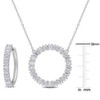 EVERLY JEWELRY | Sterling Silver 3 1/3ct DEW Baguette-Cut and Round Created White Moissanite 2-Piece Hoop Necklace and Earrings Set - 2 of 4