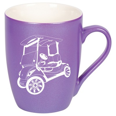 Elanze Designs 10 Ounce Metallic Finish New Bone China Tea Coffee Cup Mug� Passion Purple Rolling Golf Cart
