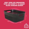 Life Story Medium Storage Basket, Decorative Plastic Home Organizer, Lightweight Versatile Tub with Built-In Handles, 10 Quart, Black - 3 of 4
