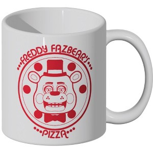 Five Nights At Freddy's Freddy Fazbear's Pizza Let's Eat White 16 Oz Ceramic Mug - 1 of 2