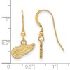 Black Bow Jewelry 14k Yellow Gold Plated Sterling Silver Detroit Red Wings NHL Dangle Earrings - 2 of 3