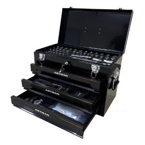 Heavy-Duty 3-Drawer Lockable Tool Chest with Tool Set & Ball-Bearing Slides | Portable Steel Tool Storage Cabinet for Garage, Workshop, Repair - 1 of 4