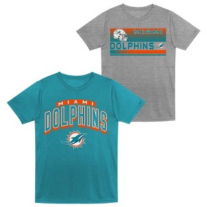NFL Miami Dolphins Toddler Boys' Gray 2pk T-Shirt - 1 of 3