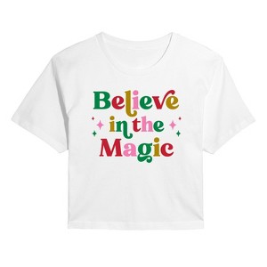 Women's - Instant Message - Believe In The Magic Cropped Graphic T-Shirt - 1 of 4