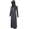 Women Long Sleeve Pullover Hoodie Dress Stripe Pocket Slim Sweatshirt Casual Maxi Dress - 4 of 4