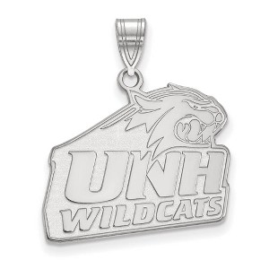 Black Bow Jewelry 10k White Gold New Hampshire Wildcats NCAA Large Pendant - 1 of 3