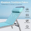 PAGED Chaise Lounge Outdoor Set of 3 Adjustable Pool Lounge Chairs with Headrest Aluminum Frame for Outside, Pool, Beach - 3 of 4