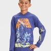 Boys' Star Wars Hooded Long Sleeve Graphic T-Shirt - Blue - 2 of 4