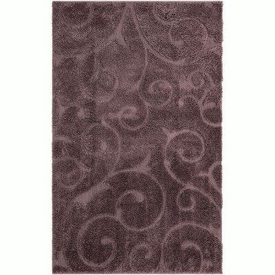Violet Floral Shag Synthetic 5' x 8' Area Rug