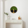ChicFurnit Wall Art Life Tree Moss Metal Decor Vibrant Tranquil Accent for Home Living Room and Office, Green, 24"*24"*1.58" - 2 of 4