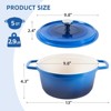 SEVOBAL Pots and Pans Dutch Oven Pot with Lid, Nonstick Dutch Oven Enameled Dutch Oven Bread Baking, Cast Aluminum Pot Compatile, Blue, 13"*10"*6.9" - 3 of 4