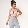 Anna-Kaci Active Women's Cropped Tank Top with Contrast Trim and Lace-Up Front Detail - 2 of 4