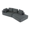 Modern  Chenille Sectional Sofa Set, Upholstered Sleeper Couch, Chaise Lounge for Living Room, Bedroom, Indoor Furniture - Maison Boucle - 3 of 4