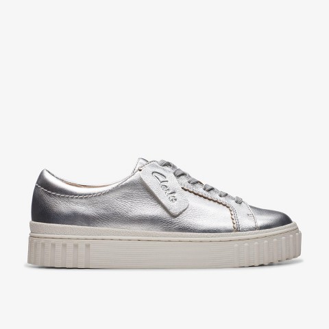 Женские кроссовки Clarks Womens Mayhill Walk Silver Metallic Sneakers 8.5 Medium