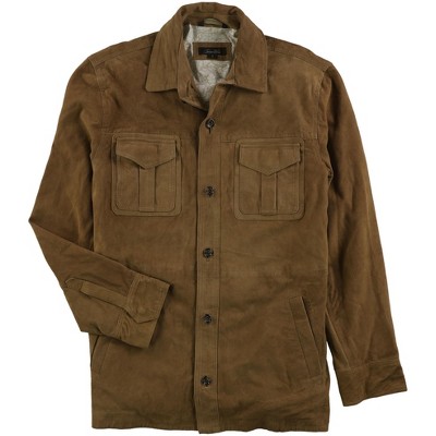 Tasso Elba Mens Suede Bomber Jacket