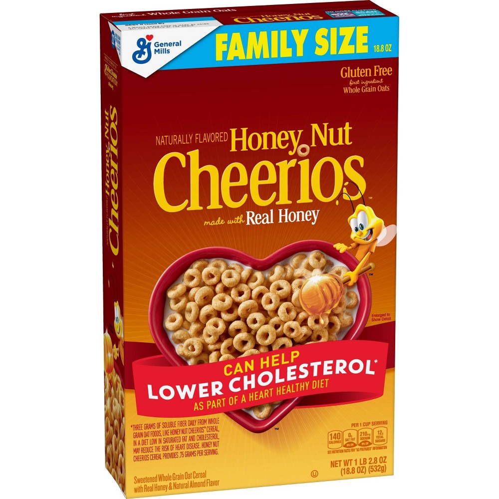 ((Best By 04/06 /2023))General Mills Family Size Honey Nut Cheerios Cereal - 18.8oz