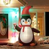HOMCOM 8ft Christmas Inflatable Penguin with Candy Cane, Outdoor Blow-Up Yard Decoration with LED Lights Display - 2 of 4