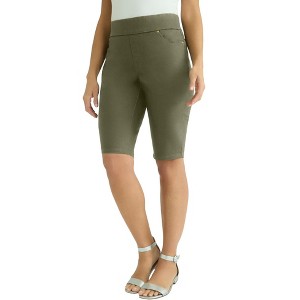 Jessica London Women's Plus Size Comfort Waist Stretch Denim Bermuda Short - 1 of 4