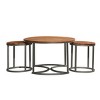 Set of 3 Contemporary Metal Coffee Tables Brown - Olivia & May - 3 of 4
