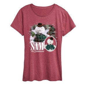 Women's - Rudolph - Sam The Snowman Bootleg Short Sleeve Graphic T-Shirt - 1 of 4