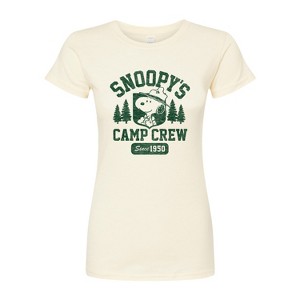 Women's - Peanuts - Snoopys Camp Crew Fitted Graphic T-Shirt - 1 of 3