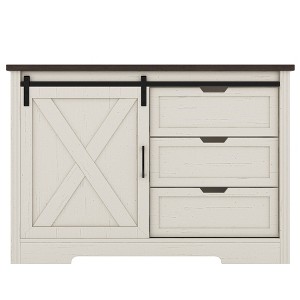 Bella Depot  47.2''W Storage Sideboard Cabinet with Silent Sliding Doors and Three Drawers - 1 of 4