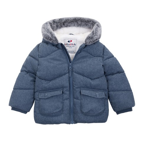 Rokka rolla Toddler Boys Puffer Coat Hooded Winter Jacket warm Navy Size 18 24 Months Target