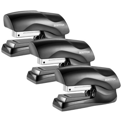 3pk Flat Clinch Stapler 40 Sheet Capacity Black - Bostitch