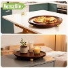 Garnen Kitchen Décor Wooden Tray Acacia Wood Tray for Coffee Table Bathroom Vanity Counter, Round Pedestal Stand Wood Riser Tray Candle Jewelry Holder - 3 of 4