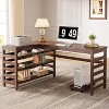 Tribesigns 53.14-Inch L-Shaped Computer Desk with Moveable CPU Stand, All-Wood Corner Home Office Desk with 4-Tier Storage Shelf - 4 of 4