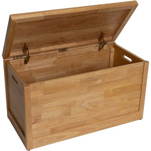 eHemco Heavy-duty Solid Hardwood Blanket Chest, Storage Trunk, Natural - 1 of 4