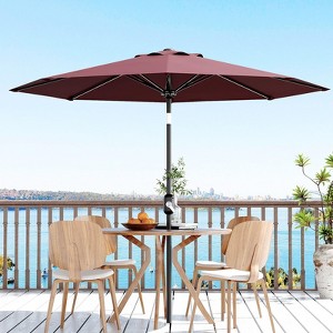 homfan 9Ft Patio Umbrella - 8 Sturdy Ribs Outdoor Table Umbrella with Crank Lift & Push Button Tilt - Market Umbrella for Pool, Deck, Yard, Garden - 1 of 4