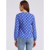 Allegra K Women's 1950s Vintage Ruffle Neck Long Sleeve Dots Chiffon Blouse - 4 of 4