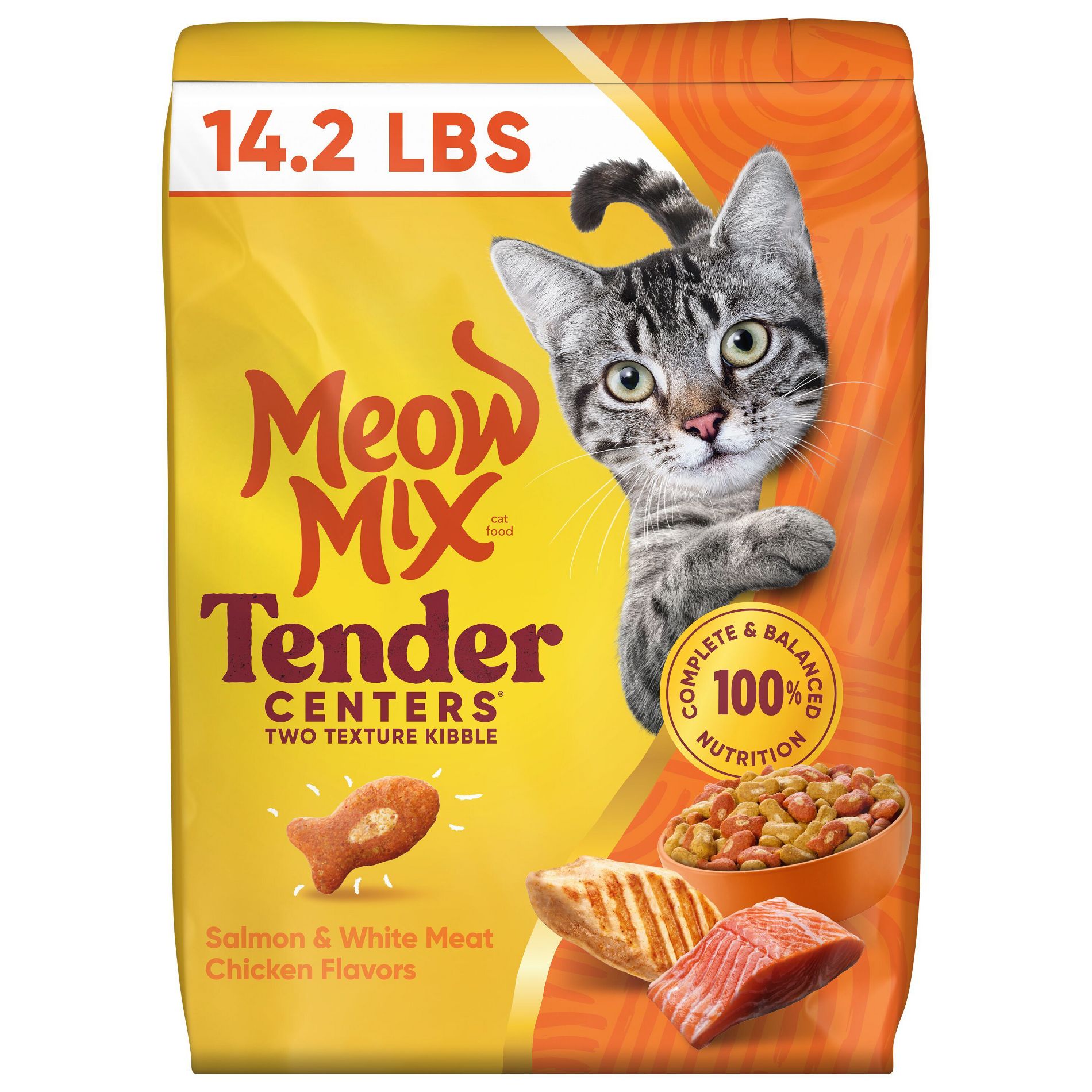 Meow Mix Tender Centers Salmon and Chicken Flavor Dry Cat Food - 14.2lbs
