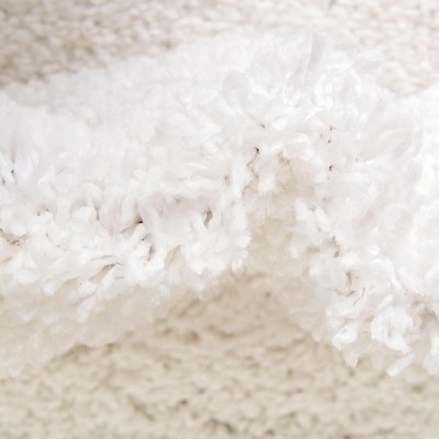 Alpine Ivory Braided Shag 4x6 ft Synthetic Area Rug