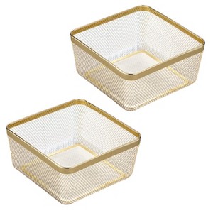 Metal Mesh Pantry Basket for Kitchen Storage - Set of 2 - Gold - 1 of 4