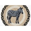 Earth Rugs Zebra Silhouette Printed Round Jute Trivet – 10" Safari Wildlife Accent with Heat-Resistant Eco-Friendly Braided Construction - 2 of 3