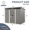 8ft x 6ft Outdoor Metal Storage with Lockable Sliding Doors and Transparent plate for Garden, Lawn (Gray) - 3 of 4
