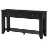 Luxystar Console Table with Three Drawers and Shelf Storage Sideboard, Black - 4 of 4