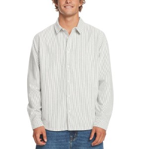 Quiksilver Mens Convesea Flannel Stripe Button Up Shirt - 1 of 1