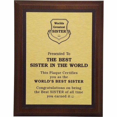 LEMONSODA World's Greatest Plaque (Best Sister in The World) - Gold