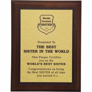 LEMONSODA World's Greatest Plaque (Best Sister in The World) - Gold - 1 of 4