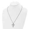 Black Bow Jewelry Men's Titanium Polished & Laser Cut Textured Cross Necklace, 22 Inch - 2 of 4