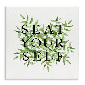 Stupell Industries Seat Yourself Botanical Leaf Bathroom Wall Plaque Art - 1 of 4