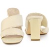 Perphy Women's Open Toe Block Heel Denim Slide Mules Sandals - 2 of 3