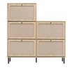 RISOKEYS 4 Drawers Rattan Shoe Storage Cabinet with 4 Flip Drawers,Narrow Wooden Shoe Rack Cabinet for Entryway,with Caning Doors for Hallway - 4 of 4